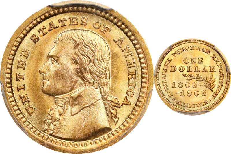 1903 Louisiana Purchase Exposition Gold Dollar. Jefferson Portrait. MS-67+ (PCGS...