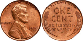 1955 Lincoln Cent. FS-101. Doubled Die Obverse. MS-65 RD (NGC).
PCGS# 2827. NGC ID: 253E.
NGC Census: 3; 3 finer in this category (MS-68 RD finest)....