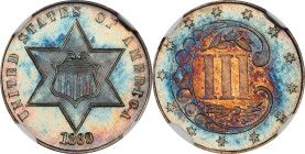 1869 Silver Three-Cent Piece. Proof-67+ Cameo (NGC).
PCGS# 83719. NGC ID: 22ZR.
NGC Census: 1; with a single Proof-68 Cameo finer in this category. ...