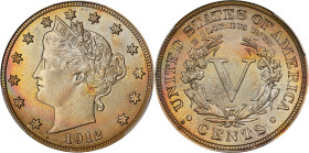 1912-D Liberty Head Nickel. MS-66+ (PCGS). CAC.
PCGS# 3874. NGC ID: 277P.
PCGS Population: 19; 2 finer (both MS-67). CAC Stickered Population: 13; 0...