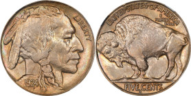 1924-S Buffalo Nickel. MS-66 (NGC).
PCGS# 3953. NGC ID: 22RZ.
NGC Census: 3; 3 finer (MS-67 finest). The corresponding PCGS Population is similar at...