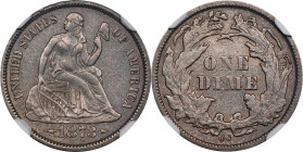 1873-CC Liberty Seated Dime. Arrows. Fortin-101. Rarity-6-. AU Details--Cleaned (NGC).
PCGS# 4666. NGC ID: 23BH.