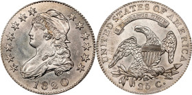 1820 Capped Bust Quarter. B-2. Rarity-2. Large 0. MS-63 (PCGS).
PCGS# 5329. NGC ID: 23RL.
PCGS Population (all die marriages of the Large 0 variety)...