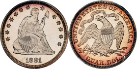 1881 Liberty Seated Quarter. Proof-68 Cameo (NGC).
PCGS# 85582. NGC ID: 23XD.
NGC Census: 2; 0 graded higher in any category. The PCGS Population in...