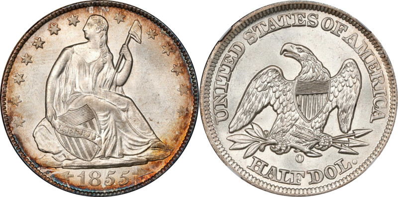 1855-O Liberty Seated Half Dollar. Arrows. WB-19. Rarity-4. MS-66 (NGC).
PCGS# ...