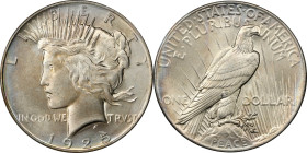 1925 Peace Silver Dollar. MS-67+ (PCGS).
PCGS# 7365. NGC ID: 257L.
PCGS Population: 29; with a single MS-68 finer.