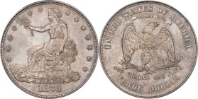 1873 Trade Dollar. MS-65 (PCGS).
PCGS# 7031. NGC ID: 252W.
PCGS Population: 13; 7 finer (MS-67 finest).
From our ANA Auction of August 2016, lot 31...