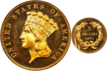 1882 Three-Dollar Gold Piece. JD-1, the only known dies. Rarity-5. Proof-64 (PCGS). CAC.
PCGS# 8046. NGC ID: 28AR.
PCGS Population: 12; 2 finer in t...