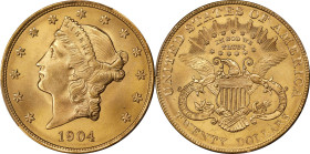 1904 Liberty Head Double Eagle. MS-66 (PCGS).
PCGS# 9045. NGC ID: 26CY.