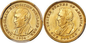 1904 Lewis and Clark Exposition Gold Dollar. MS-67 (PCGS).
PCGS# 7447. NGC ID: BYLF.
PCGS Population: 29; 6 finer (MS-68 finest).