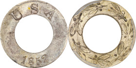 1852 Pattern Gold Dollar. Judd-138, Pollock-165. Rarity-7-. Silver. Plain Edge. Thin Planchet. Proof-65 (PCGS). CAC.
PCGS# 11583. NGC ID: 56LH.
PCGS...