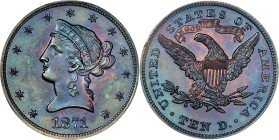 1871 Pattern Liberty Head Eagle. Judd-1173, Pollock-1315. Rarity-7+. Copper. Reeded Edge. Proof-67 BN (PCGS).
PCGS# 61436. NGC ID: 2A5S.
Combined PC...