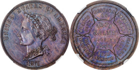 1874 Pattern Bickford Eagle. Judd-1374, Pollock-1519. Rarity-6-. Copper. Reeded Edge. Proof-66 BN (NGC).
PCGS# 61678. NGC ID: 2AAG.
Combined PCGS an...