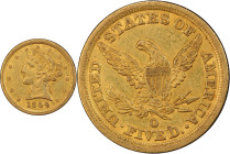 1844-O Liberty Head Half Eagle. Winter-4. AU-55 (PCGS). CAC.
PCGS# 8222. NGC ID: 25TA.
From the Fairmont Collection - Albertine Set.
From the Fairm...