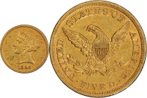 1845 Liberty Head Half Eagle. AU-53 (PCGS).
PCGS# 8223. NGC ID: 25TB.
From the Fairmont Collection - Albertine Set.
From the Fairmont Collection - ...