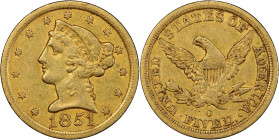 1851-O Liberty Head Half Eagle. Winter-1. EF-40 (PCGS). CAC.
PCGS# 8249. NGC ID: 25U9.
From the Fairmont Collection - Albertine Set.
From the Fairm...