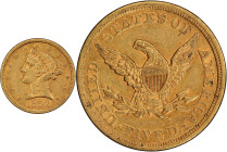 1852 Liberty Head Half Eagle. AU-50 (PCGS). CAC.
PCGS# 8250. NGC ID: 25UA.
From the Fairmont Collection - Albertine Set.
From the Fairmont Collecti...