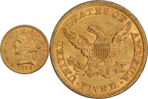 1856 Liberty Head Half Eagle. AU-55 (PCGS). CAC.
PCGS# 8266. NGC ID: 25UV.
From the Fairmont Collection - Albertine Set.
From the Fairmont Collecti...
