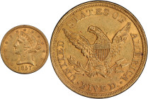 1857 Liberty Head Half Eagle. AU-58 (PCGS). CAC.
PCGS# 8271. NGC ID: 25V2.
From the Fairmont Collection - Albertine Set.
From the Fairmont Collecti...