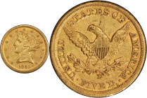 1860-D Liberty Head Half Eagle. Winter 46-GG. Medium D. AU-53 (PCGS). CAC.
PCGS# 8286. NGC ID: 25VH.
From the Fairmont Collection - Albertine Set.
...