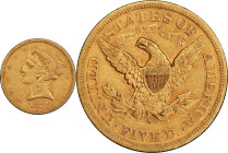 1877-S Liberty Head Half Eagle. EF-40 (PCGS).
PCGS# 8344. NGC ID: 25X3.
From the Fairmont Collection - Albertine Set.
From the Fairmont Collection ...