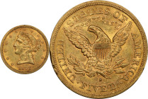 1878-S Liberty Head Half Eagle. MS-62 (PCGS).
PCGS# 8347. NGC ID: 25X6.
From the Fairmont Collection - Albertine Set.
From the Fairmont Collection ...