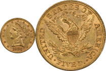 1884 Liberty Head Half Eagle. MS-62 (PCGS).
PCGS# 8364. NGC ID: 25XN.
From the Fairmont Collection - Albertine Set.
From the Fairmont Collection - ...