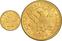 1892-S Liberty Head Half Eagle. MS-62 (PCGS). CAC.
PCGS# 8382. NGC ID: 25Y9.
CAC Stickered Population: 4; 15.
From the Fairmont Collection - Albert...