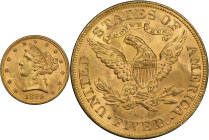 1895 Liberty Head Half Eagle. MS-64 (PCGS). CAC.
PCGS# 8390. NGC ID: 25YH.
From the Fairmont Collection - Albertine Set.
From the Fairmont Collecti...