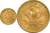 1899 Liberty Head Half Eagle. MS-65 (PCGS).
PCGS# 8398. NGC ID: 25YS.
From the Fairmont Collection - Albertine Set.
From the Fairmont Collection - ...