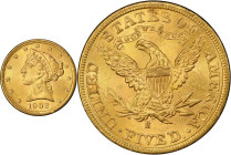 1902-S Liberty Head Half Eagle. MS-65 (PCGS).
PCGS# 8406. NGC ID: 25YZ.
From the Fairmont Collection - Albertine Set.
From the Fairmont Collection ...