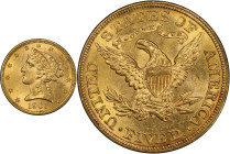 1903 Liberty Head Half Eagle. MS-64 (PCGS).
PCGS# 8407. NGC ID: 25Z2.
From the Fairmont Collection - Albertine Set.
From the Fairmont Collection - ...