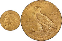 1908 Indian Half Eagle. MS-64 (PCGS).
PCGS# 8510. NGC ID: 28DE.
From the Fairmont Collection - Albertine Set.
From the Fairmont Collection - Albert...