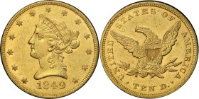 1849 Liberty Head Eagle. AU-53 (PCGS).
PCGS# 8601. NGC ID: 2635.
From the Fairmont Collection - Albertine Set.
From the Fairmont Collection - Alber...