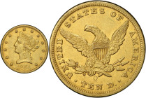 1854-O Liberty Head Eagle. Small Date. Winter-1, the only known dies. AU-53 (PCGS). CAC.
PCGS# 8614. NGC ID: 28EC.
From the Fairmont Collection - Al...