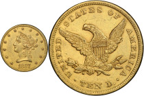 1857 Liberty Head Eagle. AU-55 (PCGS).
PCGS# 8622. NGC ID: 263T.
From the Fairmont Collection - Albertine Set.
From the Fairmont Collection - Alber...