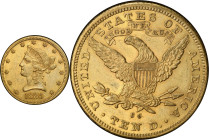1884-CC Liberty Head Eagle. AU-58 (PCGS). CAC.
PCGS# 8704. NGC ID: 266B.
CAC Stickered Population: 11; 6.
From the Fairmont Collection - Albertine ...