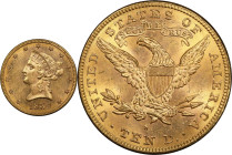 1889-S Liberty Head Eagle. MS-64 (PCGS).
PCGS# 8716. NGC ID: 266P.
From the Fairmont Collection - Albertine Set.
From the Fairmont Collection - Alb...