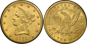 1895-O Liberty Head Eagle. Winter-1. MS-62 (PCGS).
PCGS# 8733. NGC ID: 2679.
From the Fairmont Collection - Albertine Set.
From the Fairmont Collec...