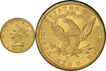 1897-O Liberty Head Eagle. Winter-2. AU-58 (PCGS). CAC.
PCGS# 8738. NGC ID: 267E.
From the Fairmont Collection - Albertine Set.
From the Fairmont C...