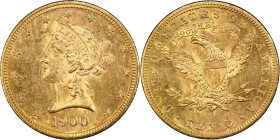 1900 Liberty Head Eagle. MS-62 PL (PCGS).
PCGS# 88745. NGC ID: 267M.
PCGS Population: just 2 in all grades in the PL category MS-61 PL and the prese...