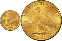 1914-D Indian Eagle. MS-62 (PCGS).
PCGS# 8876. NGC ID: 28H3.
From the Fairmont Collection - Albertine Set.
From the Fairmont Collection - Albertine...