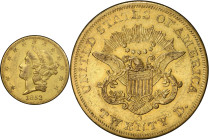 1853-O Liberty Head Double Eagle. Winter-1, the only known dies. AU-53 (PCGS). CAC.
PCGS# 8910. NGC ID: 268N.
CAC Stickered Population: 7; 11.
From...