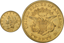 1855 Liberty Head Double Eagle. AU-50 (PCGS). CAC.
PCGS# 8914. NGC ID: 268V.
From the Fairmont Collection - Albertine Set.
From the Fairmont Collec...