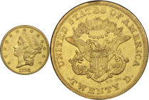 1858-O Liberty Head Double Eagle. Winter-4. EF-45 (PCGS). CAC.
PCGS# 8924. NGC ID: 2698.
CAC Stickered Population: 5; 12.
From the Fairmont Collect...