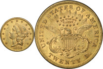 1868 Liberty Head Double Eagle. AU-55 (PCGS). CAC.
PCGS# 8953. NGC ID: 26A3.
CAC Stickered Population: 2; 12.
From the Fairmont Collection - Albert...