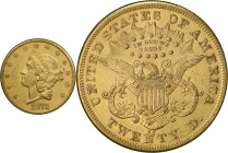 1872-CC Liberty Head Double Eagle. AU-55 (PCGS). CAC.
PCGS# 8964. NGC ID: 26AE.
CAC Stickered Population: 8; 8.
From the Fairmont Collection - Albe...