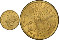 1873-CC Liberty Head Double Eagle. AU-55 (PCGS).
PCGS# 8968. NGC ID: 26AJ.
From the Fairmont Collection - Albertine Set.
From the Fairmont Collecti...