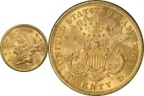 1875-S Liberty Head Double Eagle. MS-62 (PCGS).
PCGS# 8975. NGC ID: 26AU.
From the Fairmont Collection - Albertine Set.
From the Fairmont Collectio...