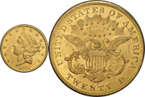 1876-CC Liberty Head Double Eagle. MS-62 (PCGS). CAC.
PCGS# 8977. NGC ID: 26AW.
PCGS Population: 68; 0 finer.
From the Fairmont Collection - Albert...